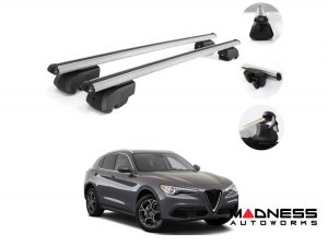 Alfa Romeo Stelvio Roof Rack Cross Bars - for models w/ factory roof rails - Silver - StarLock